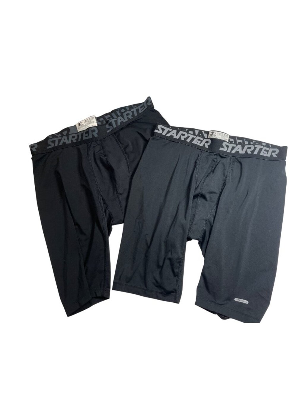 Starter Mens Compression Shorts 2-Pack Rich Black Dri-Star Moisture-Wicking LG